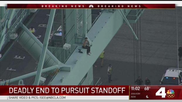 Pursuit suspect dies after falling onto deck of container ship Pursuit suspect dies after falling onto deck of container ship