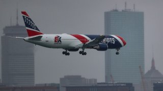 Patriots Plane lands in Boston with medical supplies