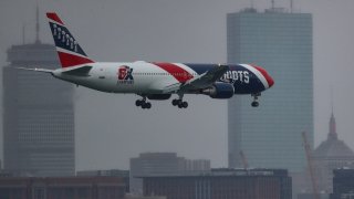 Patriots Plane lands in Boston with medical supplies