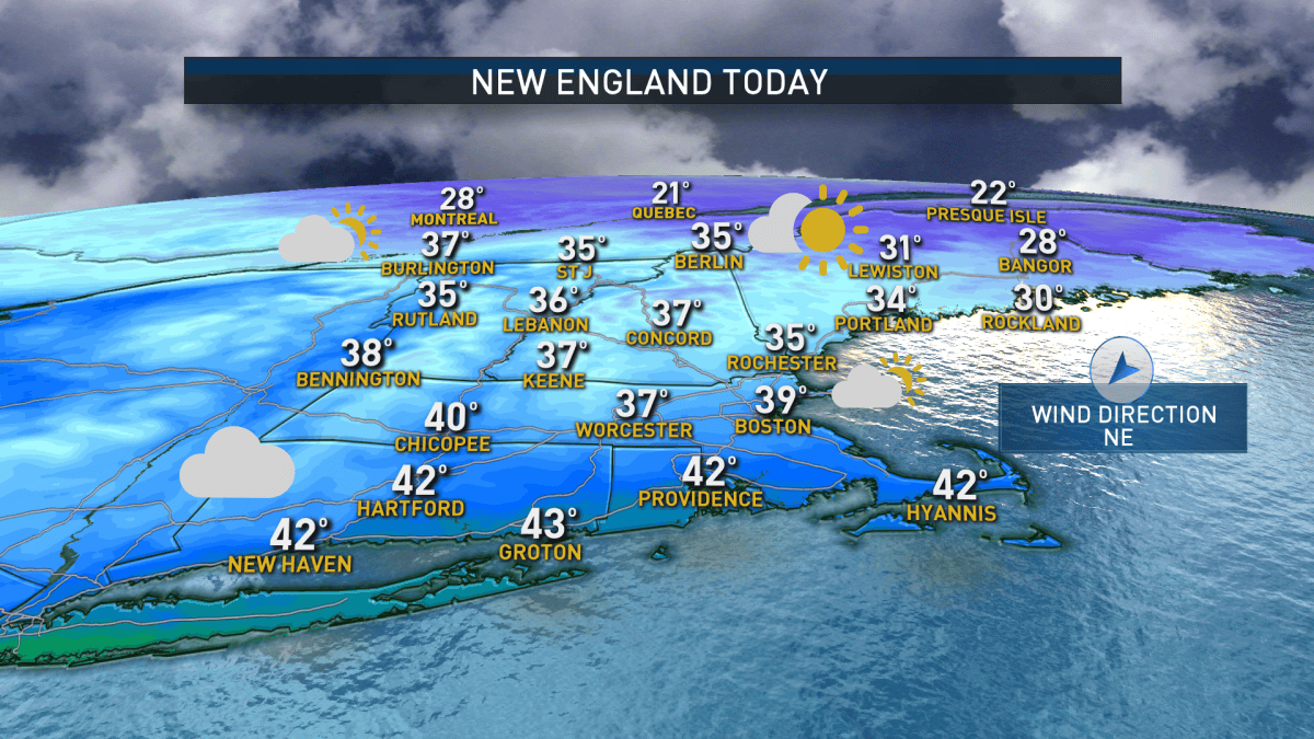 Freezing Rain North, Temps to Surge in Southern New England – NBC Boston