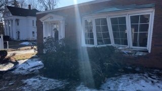 building hit by vehicle bedford