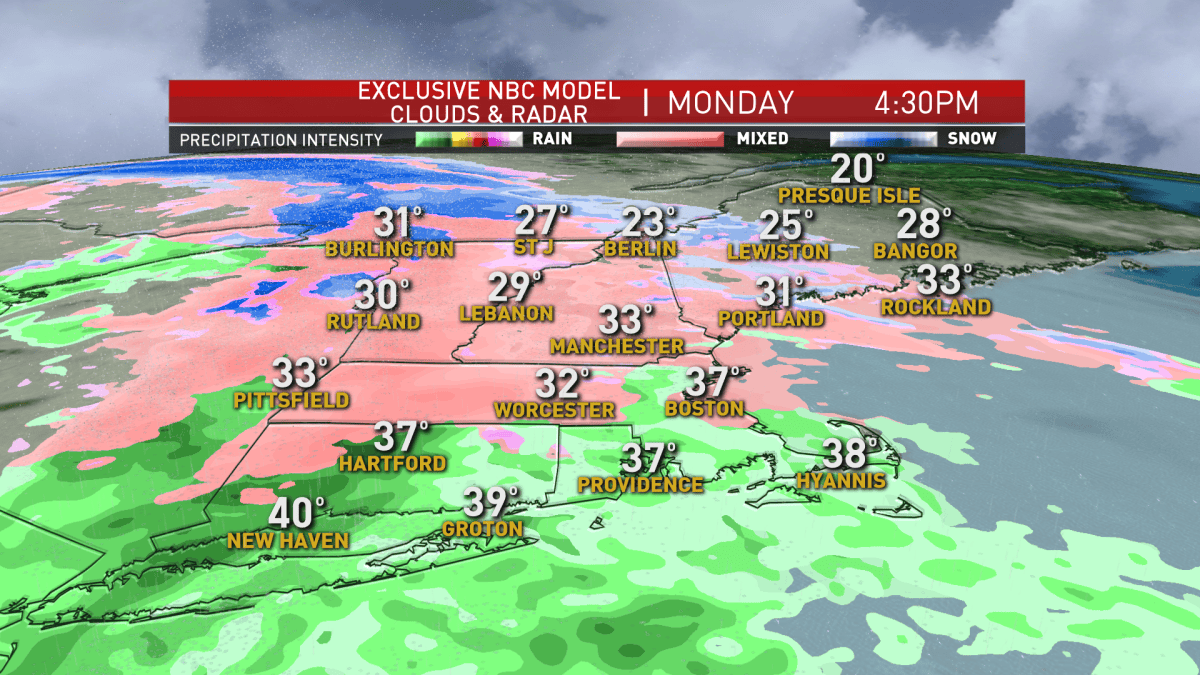 Wintry Mix to Continue; Significant Snow Up North – NBC Boston