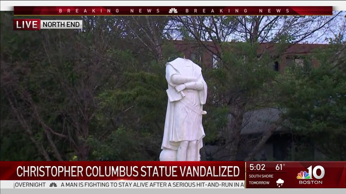 Christopher Columbus Statue Vandalized in North End NBC Boston