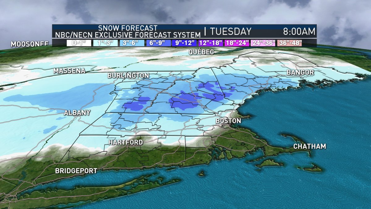 A Shot of Snow Headed for Interior New England – NBC Boston