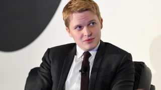 In this Feb. 6, 2018, file photo, contributor for The New Yorker Ronan Farrow speaks on stage at the American Magazine Media Conference 2018 in New York City.