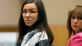 Jodi Arias, left, looks on next to her attorney, Jennifer Willmott, during her sentencing