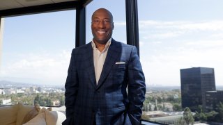 In this Sept. 5, 2019 file photo, comedian and media mogul Byron Allen poses for a picture Thursday, Sept. 5, 2019, in Los Angeles.