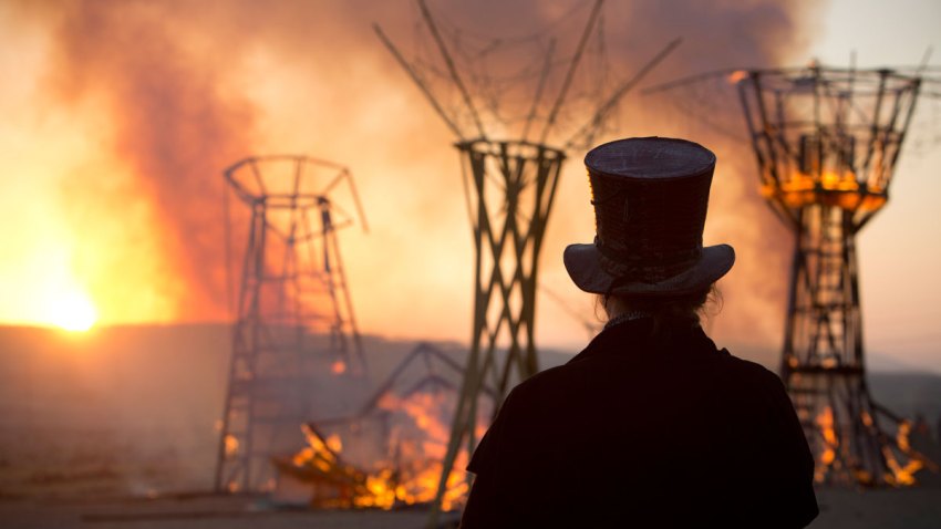 Mideast Israel Burning Man