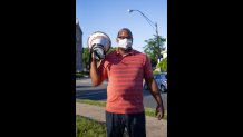 Tito Jackson, a former member of the Boston City Council from Roxbury, at a Black Lives Matter vigil in West Roxbury on Monday, June 8, 2020.