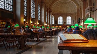 Boston Public Library reading room