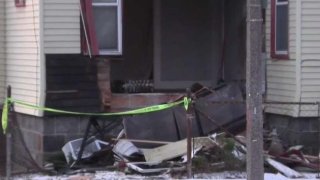 A car crashed into a Mattapan home early Sunday morning.