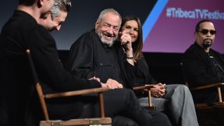 Dick Wolf, Mariska Hargitay and Ice-T speak onstage