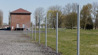 View of the former prisoner block 21-24 on the site of the former concentration camp Neuengamme, on April 15, 2019.