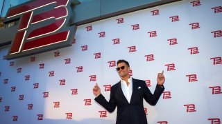 BOSTON, MA – SEPTEMBER 17: New England Patriots quarterback Tom Brady poses during the TB12 Grand Opening Event at the TB12 Performance & Recovery Center in Boston on Sep. 17, 2019. (Photo by Nic Antaya for The Boston Globe via Getty Images)