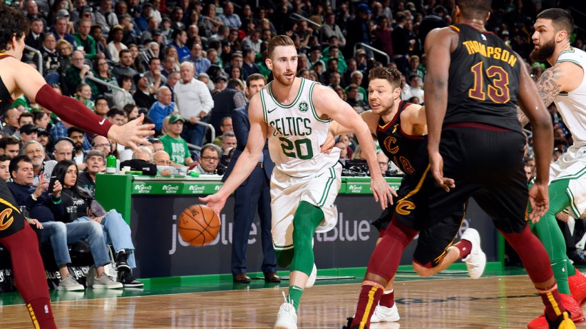 Gordon Hayward #20 of the Boston Celtics handles the ball during the game against the Cleveland Cavaliers on December 9, 2019, at the TD Garden in Boston, Massachusetts.