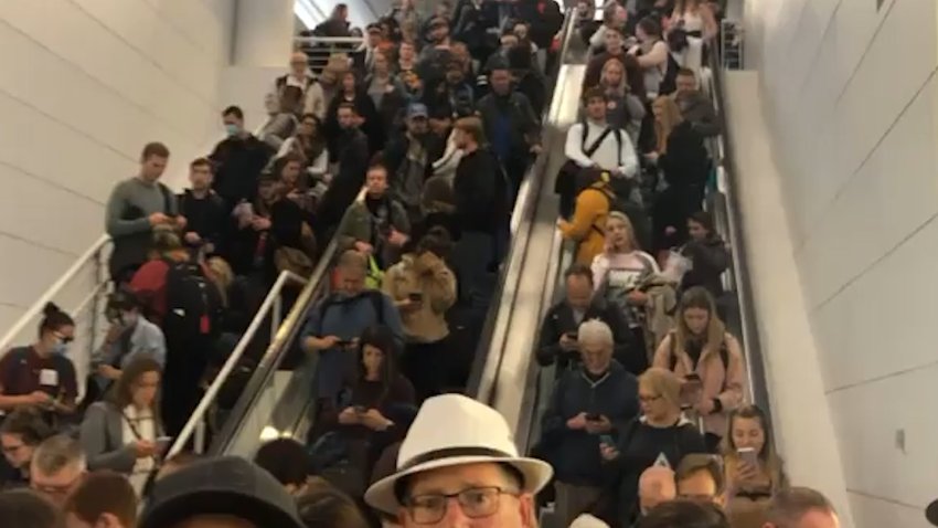Travelers Arrive to Long Lines at U.S. Airports