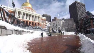 Massachusetts Statehouse snow