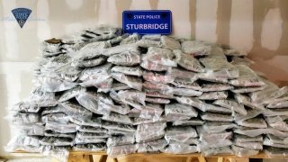 Marijuana Pile found in minivan pulled over in Sturbridge Massachusetts