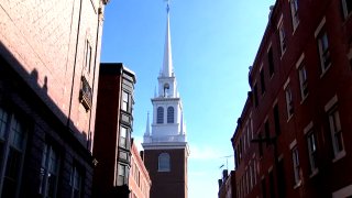 A photo of Old North Church in Boston.