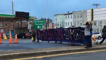 Protesters Banner