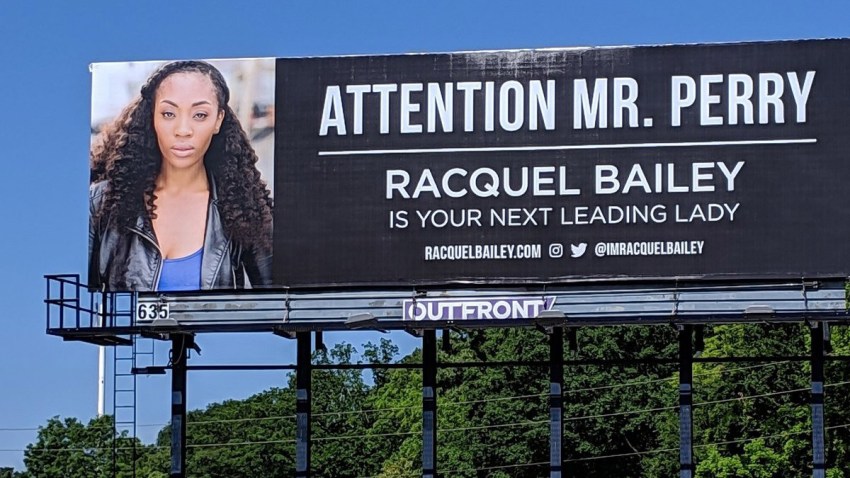 Racquel Bailey billboard asking to be hired by tyle rperry