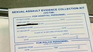 File image of a form for a sexual assault evidence collection kit.