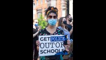 Kendra Ford 24, from Dorchester, at the Roxbury Black Lives Matter protest on Wednesday, June 10, 2020.