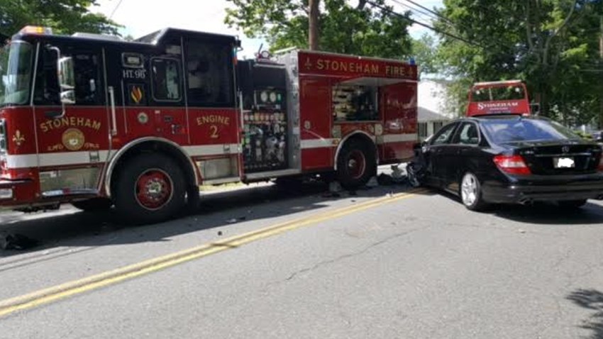 Stoneham fire truck vs car