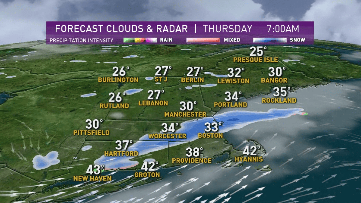 Quick Disturbance to Bring Light Snow to Southern New England – NBC Boston