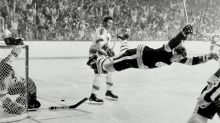 Bobby Orr Shares Anniversary of 'The Goal' With Longtime Bruins Fan,  'Excited' Baby Daughter at Boston's City Hall 