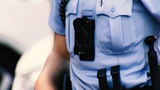 A police body-worn camera.