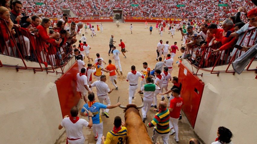 APTOPIX Spain Running of the Bulls
