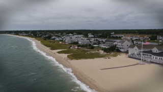 Drone shot of a Cape Cod beach