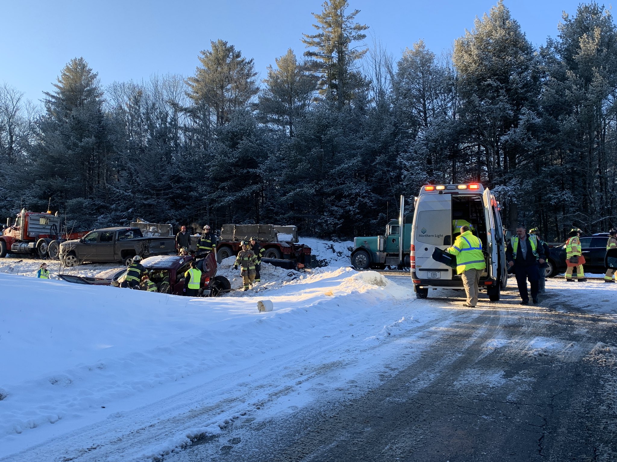 IMAGES Vehicles Damaged in Major Pileup Crash in Maine NBC Boston