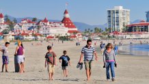 Coronado Beach is the toast of Southern California; it is a veritable oasis by the sea that is hundreds of yards wide. With its subtropical vegetation, unique Mediterranean climate, and fine sparkling sand, beach-goers flock to this beach for great ship-watching and the summer’s warm and mild surf. The local landmark, Hotel del Coronado, was built over a hundred years ago; kings, sheiks, actors, and actresses have stayed at this iconic hotel.