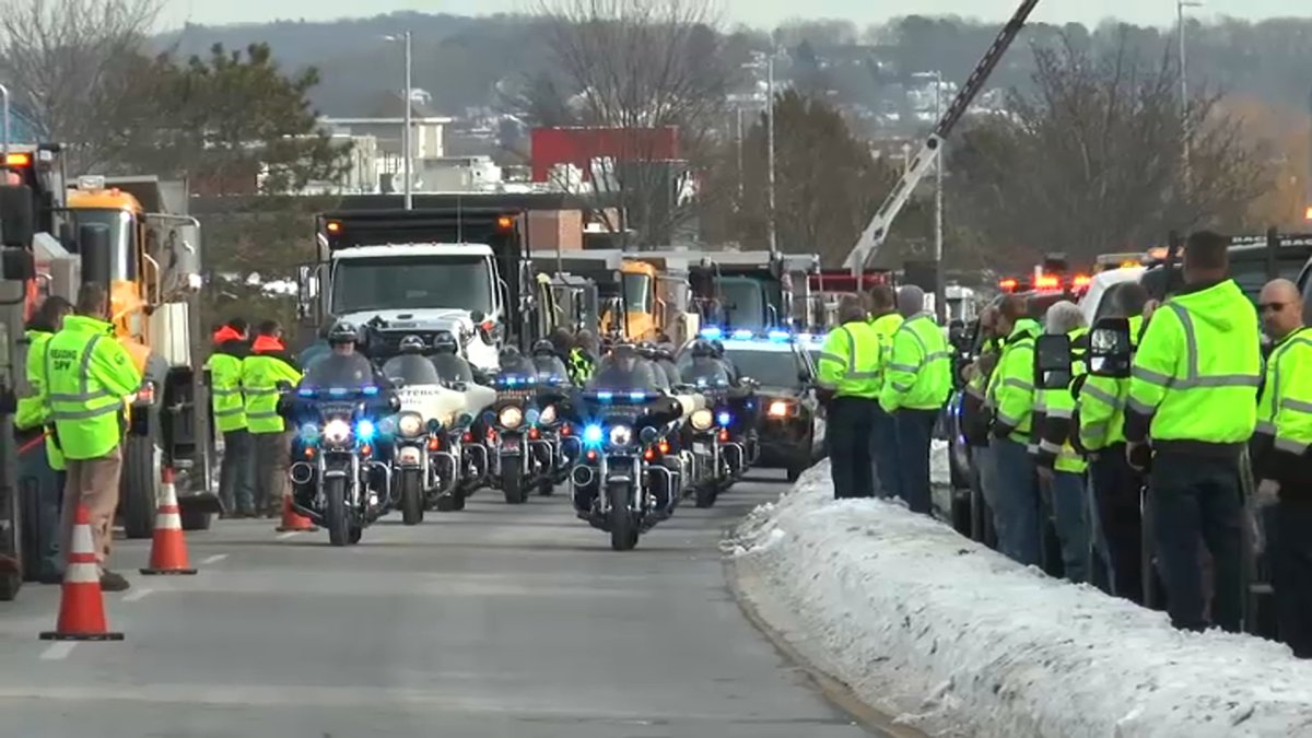 Hundreds of DPW Workers Line Street for Funeral Procession of Worker