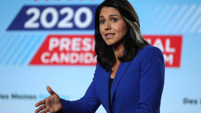 Democratic presidential candidate U.S. Rep. Tulsi Gabbard (D-HawaiiI) speaks during the AARP and The Des Moines Register Iowa Presidential Candidate Forum on July 17, 2019 in Cedar Rapids, Iowa.