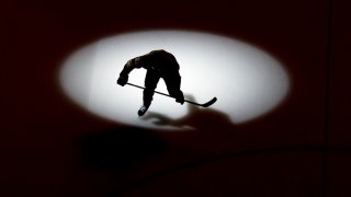 Feb 12, 2020; Boston, Massachusetts, USA; A Boston Bruins player takes the ice before their game against the Montreal Canadiens at TD Garden. Mandatory Credit: Winslow Townson-USA TODAY Sports