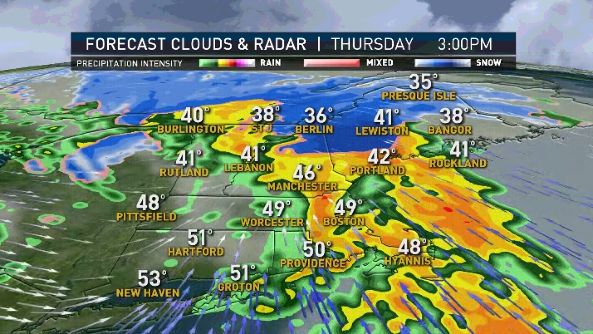 Heavy Rain, T-storms Expected to South, Heavy Snow Up North – NBC Boston