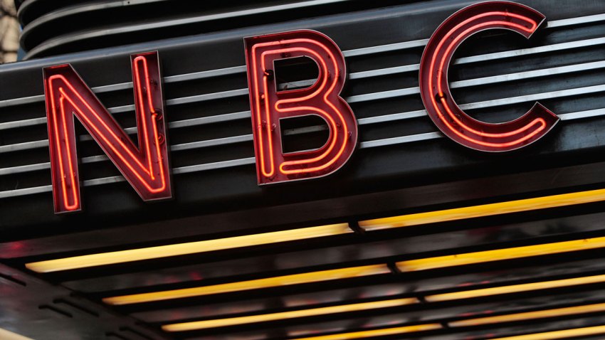 The historic Art Deco-style sign sits above the entrance to NBC Studios is seen December 3, 2009 in New York City.