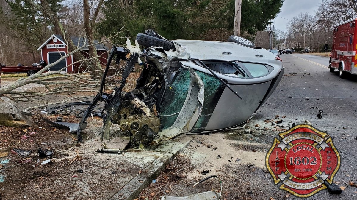 Driver Escapes Rollover Crash in Rockland with Minor Injuries – NBC Boston