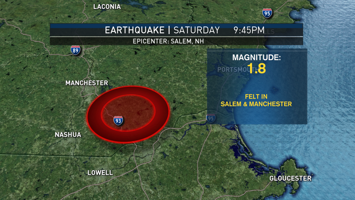 Small Earthquake Reported in Salem, New Hampshire NBC Boston