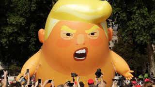 Baby Trump balloon seen during Britain Trump Visit