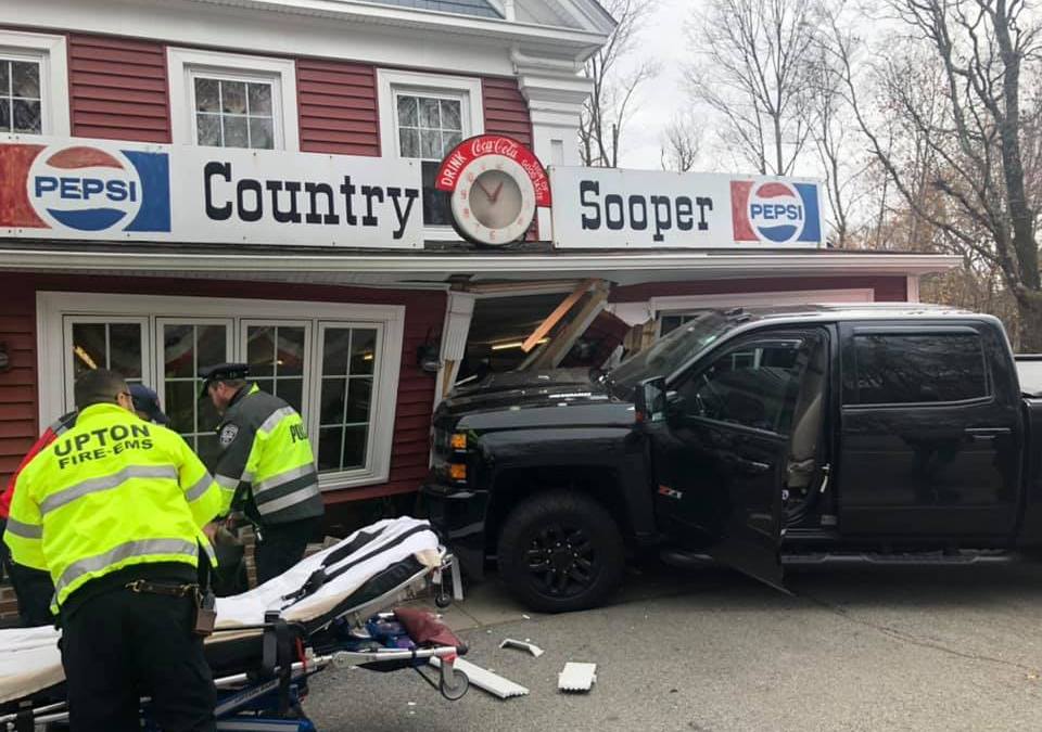 Vehicle Crashes into Upton Building NBC Boston