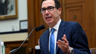 WASHINGTON, DC - JULY 17: Steven Mnuchin, U.S. Treasury secretary, speaks during a House Small Business Committee hearing on July 17, 2020 in Washington, D.C. The hearing is titled "Oversight of the Small Business Administration and Department of Treasury Pandemic Programs."