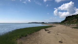 A photo of Sipson Island off the coast of Cape Cod. The island is now open to the public for the first time in more than 300 years.