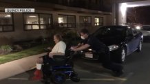 James Bouchie, who was killed Saturday by an alleged repeat drunk driver, is pictured getting a helping hand from an officer back in April.