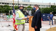 Boston Mayor Marty Walsh announces the start of City Hall Plaza renovation.
