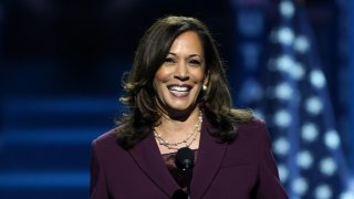 Democratic vice presidential candidate Sen. Kamala Harris, D-Calif., speaks during the third day of the Democratic National Convention, Wednesday, Aug. 19, 2020, at the Chase Center in Wilmington, Del.