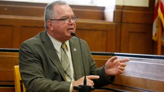 Boston police union president Pat Rose testifying on body cameras in 2016